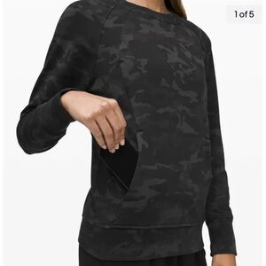Lululemon Scuba Crew Incognito Camo Gray Black Pullover Sweatshirt Size 8